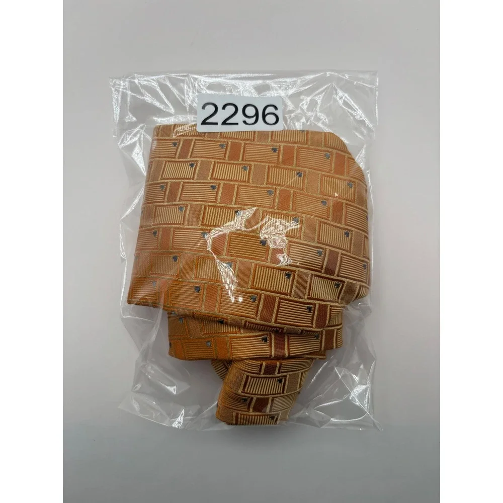 Ermenegildo Zegna Silk Tie Orange Geometric Limited Edition JIII 2006